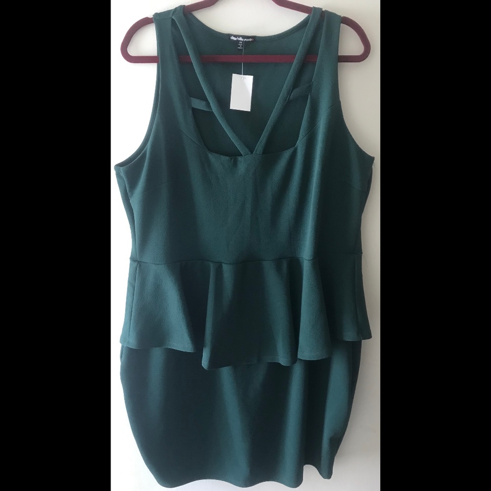Green Peplum Dress - Charlotte Russe - 3X